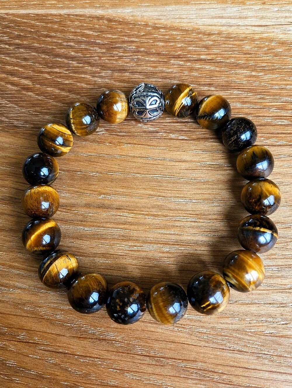 Tiger's Eye Beads Stretch Bracelet - Hand Crafted